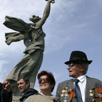 Russian World War II veterans attend Victory Day event in Volgograd, Russia, in May 2010