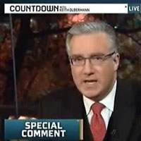 Keith Olbermann in a screen grab from MSNBC.