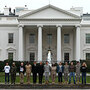 Gay-rights activists and gay veterans handcuff themselves to the fence of the White House. Gay-rights activists and gay veterans handcuff themselves to the fence of the White House.
