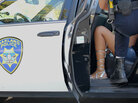 A girl in a police car A girl in a police car
