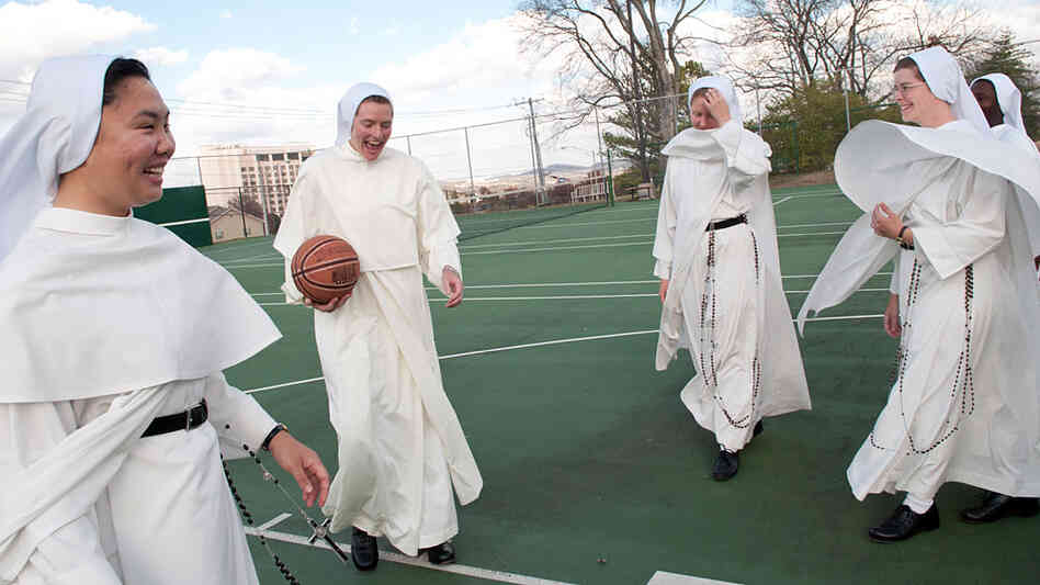 Nuns playing basketball