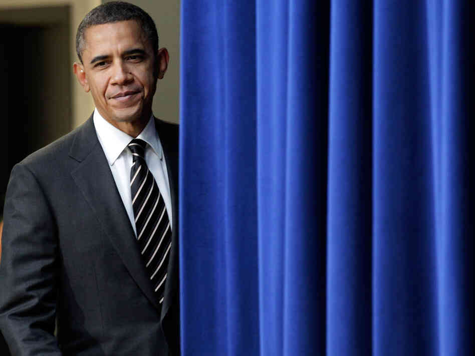President Obama, shown entering the White House South Court Auditorium on Wednesday.