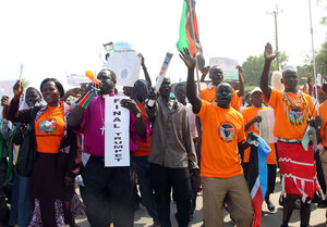 Southern Sudanese in Juba march in support of the independence referendum Southern Sudanese in Juba march in support of the independence referendum