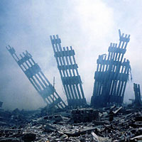 The ruins of what was once the World Trade Center towers became known as Ground Zero -- a smoldering pit in America's financial center