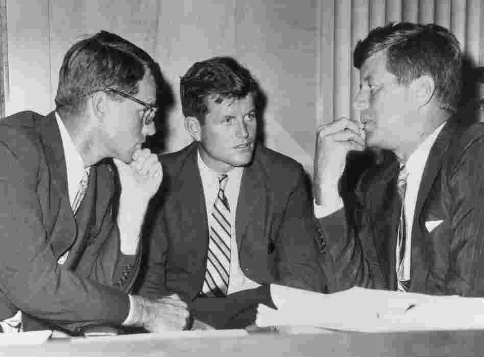 Attorney General Robert Kennedy, Sen. Edward Kennedy and President John F. Kennedy in 1962