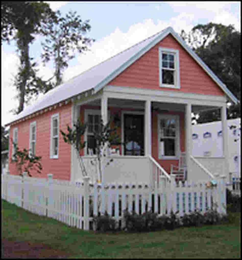 A 'Katrina cottage' in the newly dedicated Cottage Square in Ocean Springs, Miss.