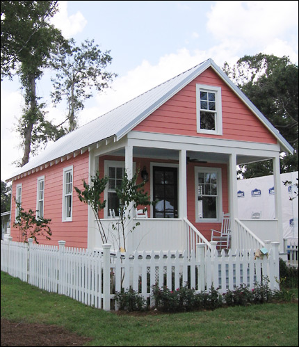 A 'Katrina cottage' in the newly dedicated Cottage Square in Ocean Springs, Miss.