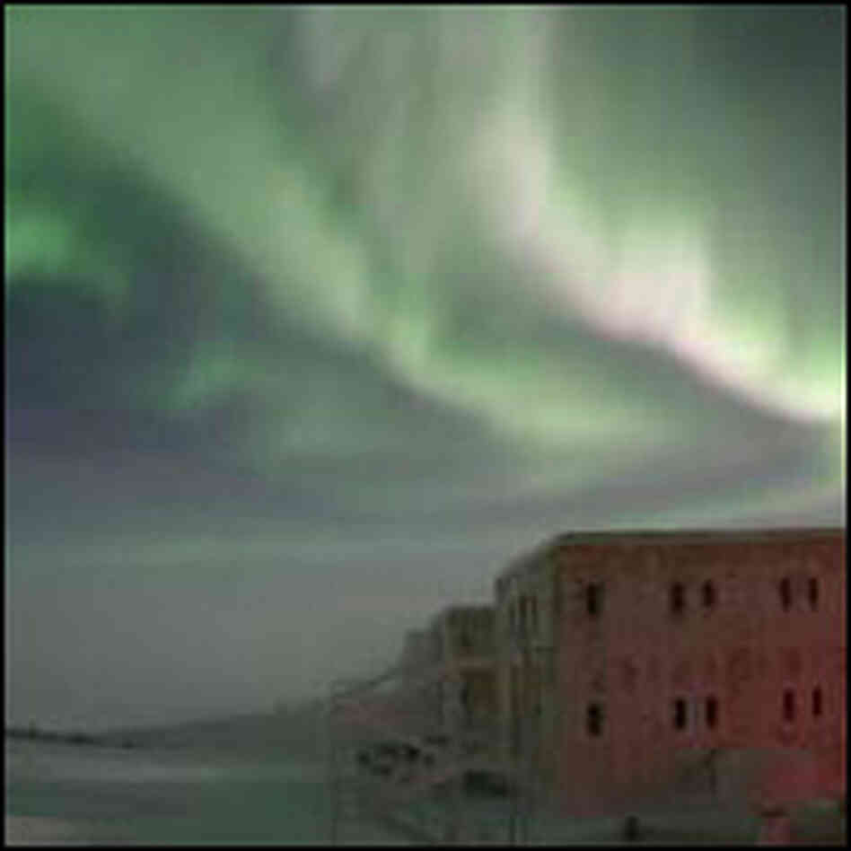 The southern auroras in the Antarctic. The southern auroras in the Antarctic.
