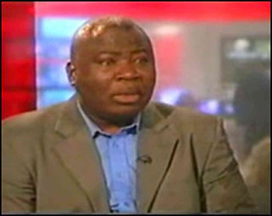 Guy Goma, during his interview with the BBC. Guy Goma, during his interview with the BBC.