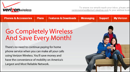 Verizon Wireless e-mail ad
