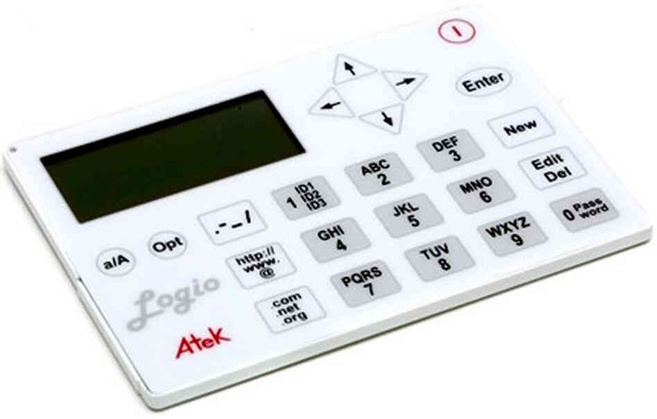 Logio Secure Password Organizer. Courtesy Atek, Inc. Logio Secure Password Organizer. Courtesy Atek, Inc.