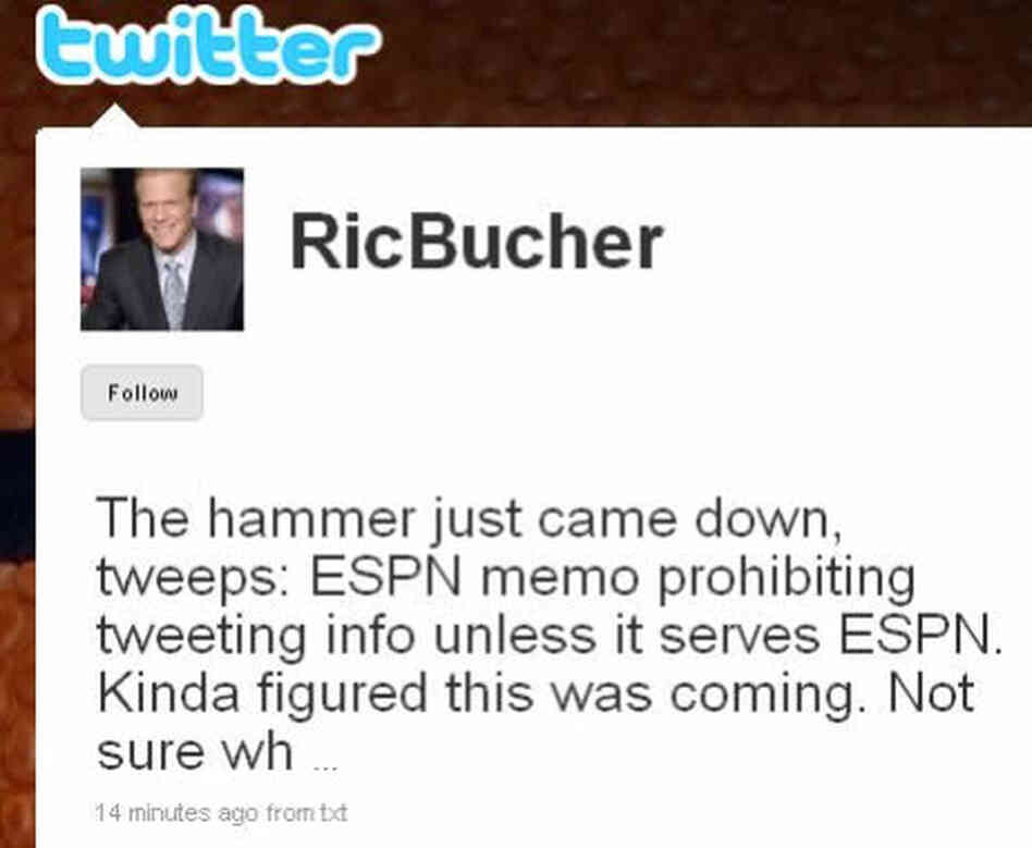 Ric Bucher's Twitter page. Ric Bucher's Twitter page.