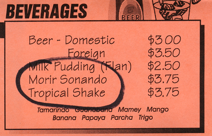 margon menu