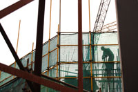 A building construction worker in Chengdu.