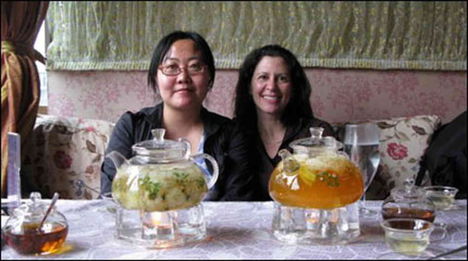 Melissa Block and Wang Dan. Melissa Block and Wang Dan.
