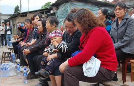 villagers on stools