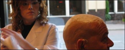 Master Barber Tina Kawlinski Shaves Steve Proffitt's Head