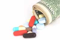 pills being emptied out of a money roll