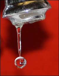 water dripping from a faucet