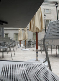 The courtyard at Poste Restaurant