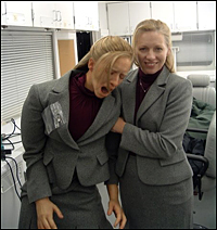 Nanna Ingvarsson and her special-effects doppelganger.