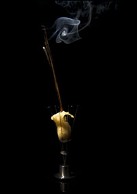 dish with smoke rising