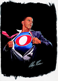 Barack Obama as Superman; image copyright Alex Ross