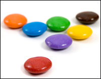 colored chocolate candies