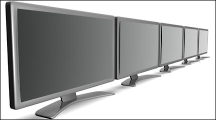 a row of televisions