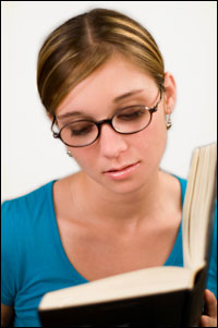 girl reading a book