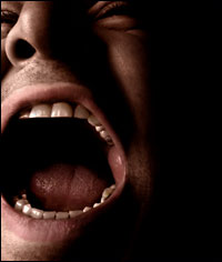 man screaming