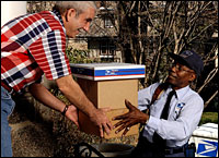 Mail carrier and customer