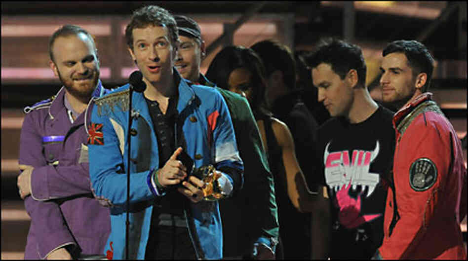 Coldplay accepts an award at the 2009 Grammys Coldplay accepts an award at the 2009 Grammys