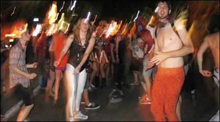 People partying in the street