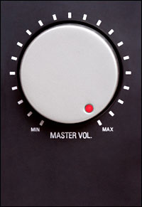 a volume knob turned all the way up
