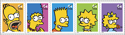 Images of the new Simpsons stamps