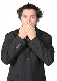 a man covering his mouth