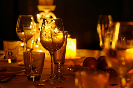a restaurant table setting