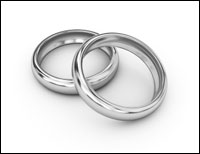 two silver wedding bands