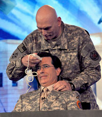 Stephen Colbert gets a military haircut