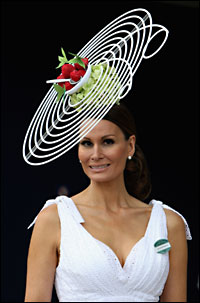 Isabella Christensen in an elaborate hat decorated with fruit on the first day of Royal Ascot 2009