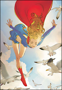 Supergirl flying confidently