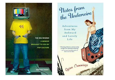 The covers of Nathan Rabin's The Big Rewind and Quinn Cummings' Notes From The Underwire