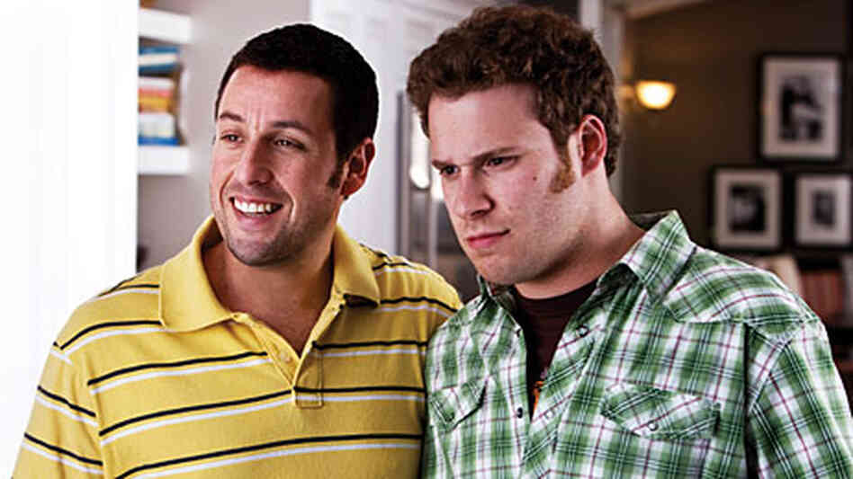 Adam Sandler and Seth Rogen in Funny People. Adam Sandler and Seth Rogen in Funny People.