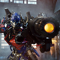 A Transformer with a gun in Transformers: Revenge Of The Fallen.