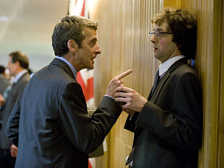 Peter Capaldi and Chris Addison in In the Loop.
