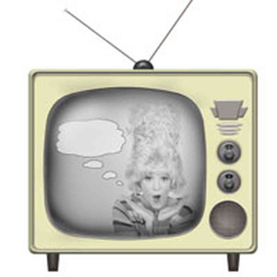 A surprised face in a television screen. A surprised face in a television screen.