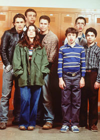 James Franco, Jason Segel, Seth Rogen, Linda Cardellini, John Daley, Martin Starr, and Samm Levine of 'Freaks and Geeks'.