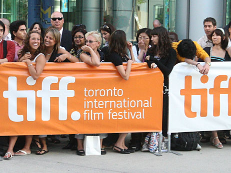 Crowd waiting for the premiere of 'Creation' at the Toronto International Film Festival.