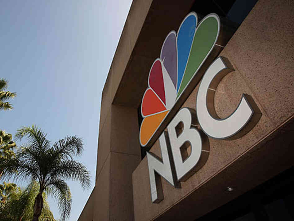 The NBC Studios building with a large sign. The NBC Studios building with a large sign.